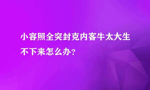 小容照全突封克内客牛太大生不下来怎么办？