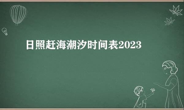 日照赶海潮汐时间表2023