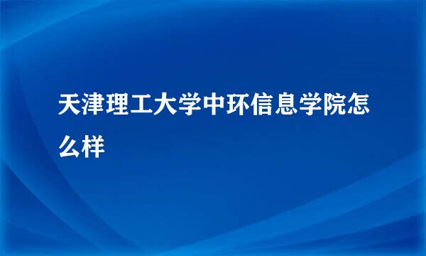 天津理工大学中环信息学院怎么样