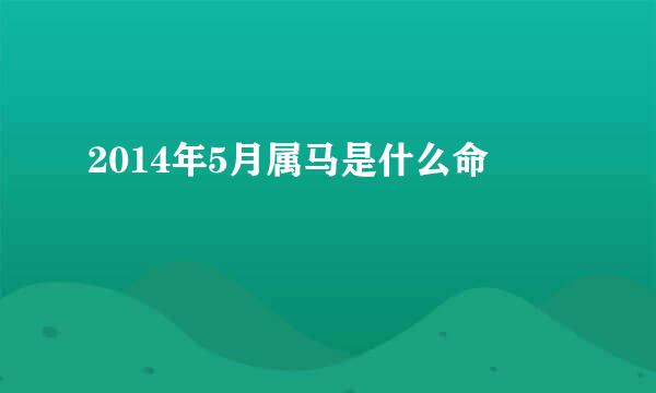 2014年5月属马是什么命