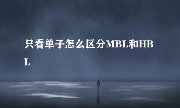 只看单子怎么区分MBL和HBL