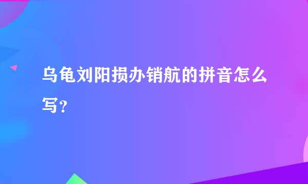 乌龟刘阳损办销航的拼音怎么写？