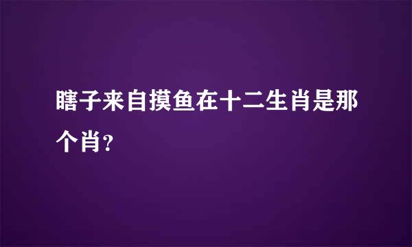 瞎子来自摸鱼在十二生肖是那个肖？