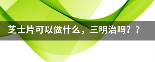 芝士片来自可以做什么，三明治吗？？