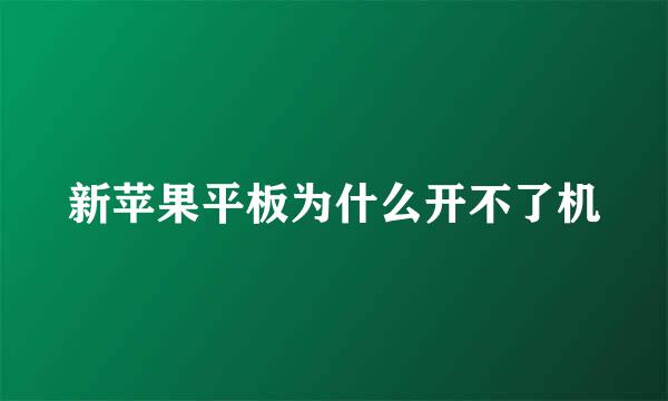 新苹果平板为什么开不了机