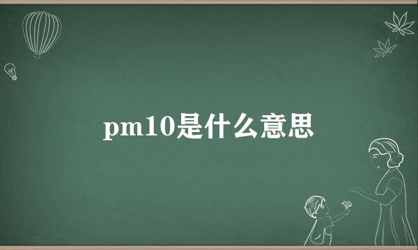 pm10是什么意思