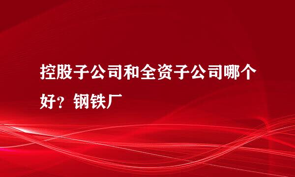 控股子公司和全资子公司哪个好？钢铁厂