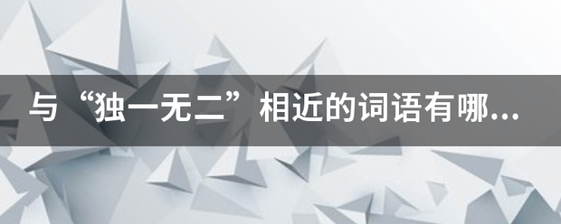 与“独一无二”相近的词语有哪些？