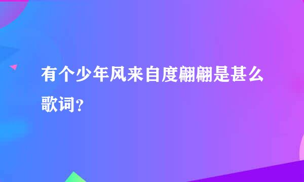 有个少年风来自度翩翩是甚么歌词？