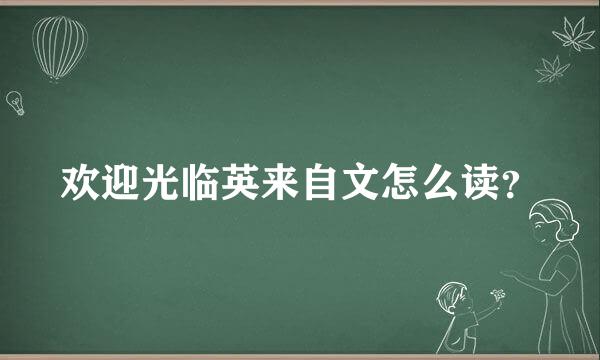 欢迎光临英来自文怎么读？