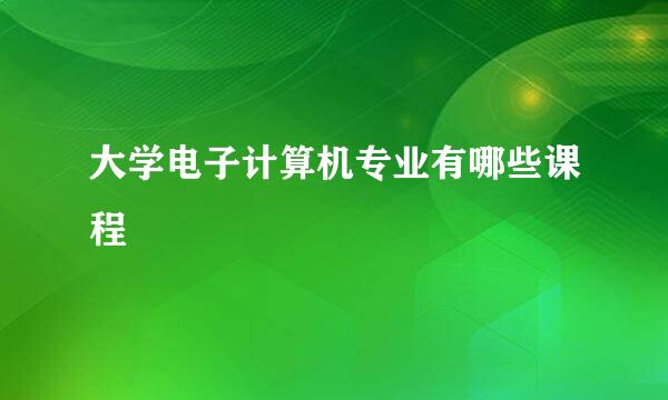 大学电子计算机专业有哪些课程