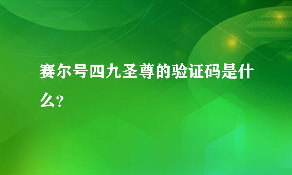 赛尔号四九圣尊的验证码是什么？