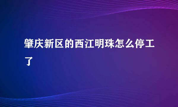 肇庆新区的西江明珠怎么停工了