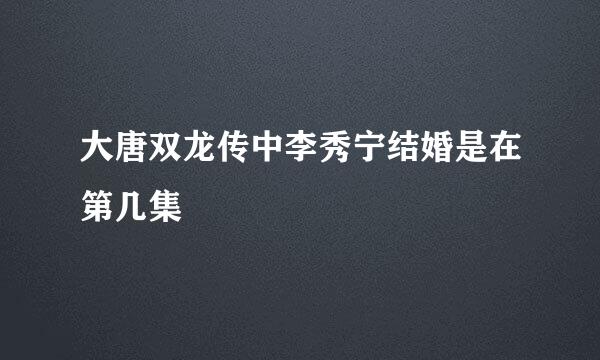 大唐双龙传中李秀宁结婚是在第几集