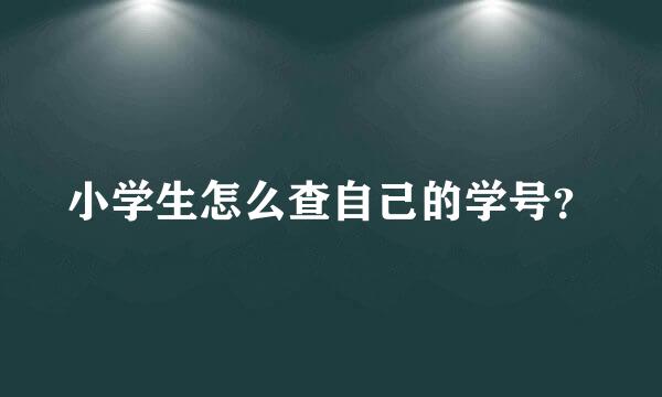 小学生怎么查自己的学号？