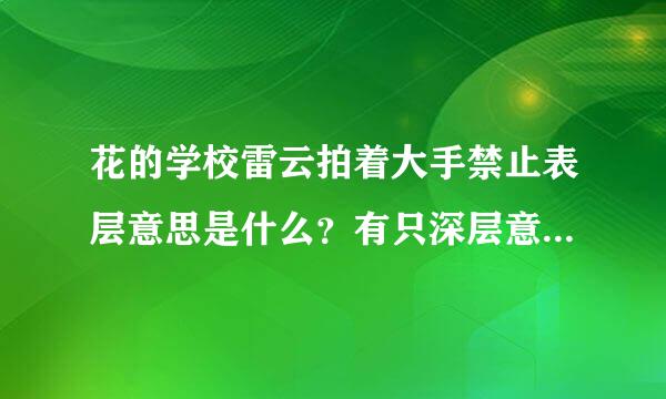 花的学校雷云拍着大手禁止表层意思是什么？有只深层意思是什？