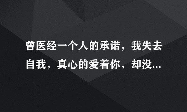 曾医经一个人的承诺，我失去自我，真心的爱着你，却没有一点把握，是什么歌曲啊？