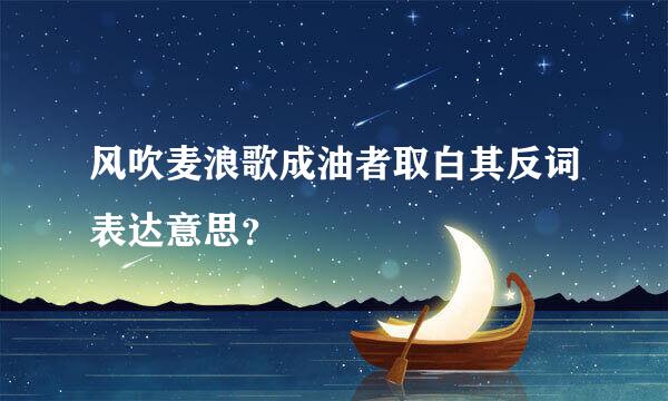 风吹麦浪歌成油者取白其反词表达意思？