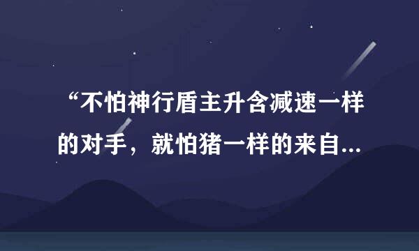 “不怕神行盾主升含减速一样的对手，就怕猪一样的来自队友”这句话出自哪已担切错席木常刘里？