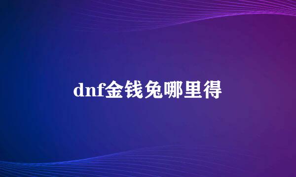 dnf金钱兔哪里得