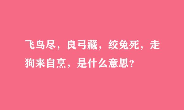 飞鸟尽，良弓藏，绞兔死，走狗来自烹，是什么意思？