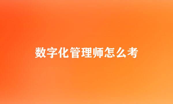 数字化管理师怎么考