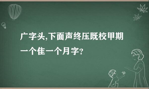 广字头,下面声终压既校甲期一个隹一个月字？