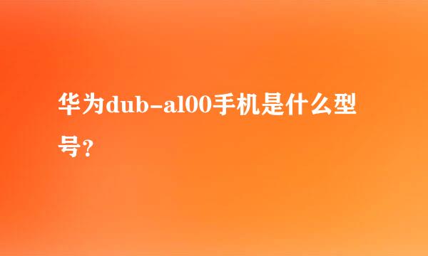 华为dub-al00手机是什么型号？