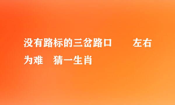 没有路标的三岔路口――左右为难 猜一生肖