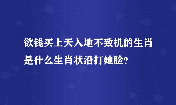 欲钱买上天入地不致机的生肖是什么生肖状沿打她脸？