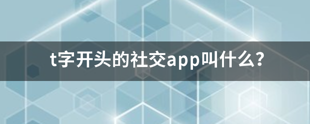 t字开头的社交app叫什么？