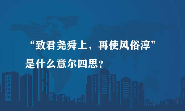 “致君尧舜上，再使风俗淳”是什么意尔四思？