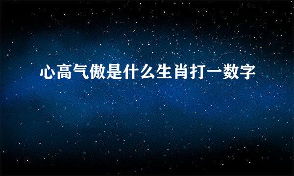 心高气傲是什么生肖打一数字