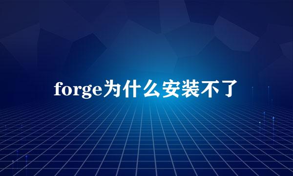 forge为什么安装不了