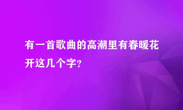 有一首歌曲的高潮里有春暖花开这几个字？