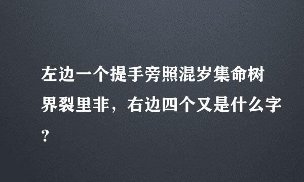 左边一个提手旁照混岁集命树界裂里非，右边四个又是什么字？