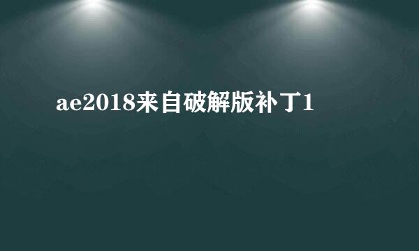 ae2018来自破解版补丁1