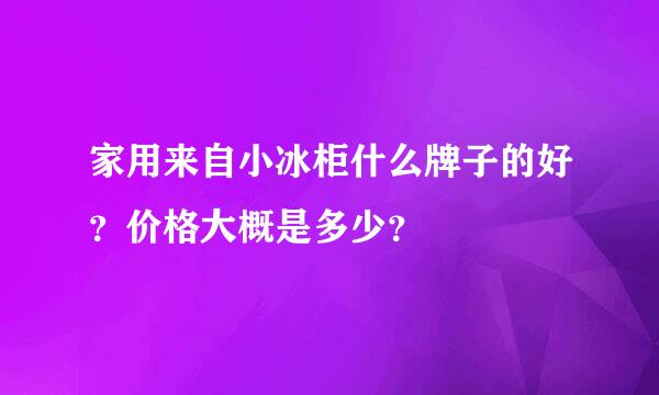 家用来自小冰柜什么牌子的好？价格大概是多少？