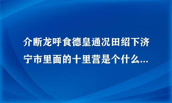 介断龙呼食德皇通况田绍下济宁市里面的十里营是个什么地方？在什么地方？来自？