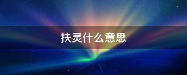 扶灵什么意思