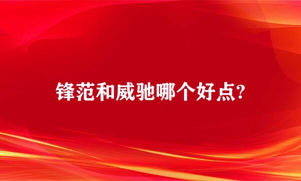 锋范和威驰哪个好点?