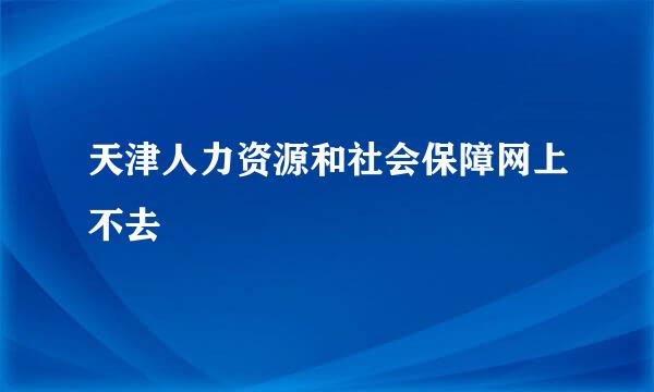 天津人力资源和社会保障网上不去