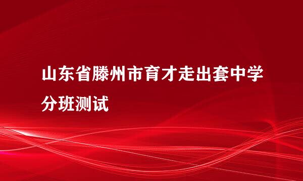 山东省滕州市育才走出套中学分班测试