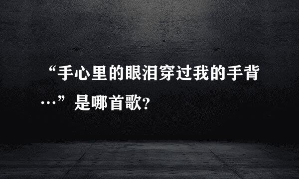 “手心里的眼泪穿过我的手背…”是哪首歌？