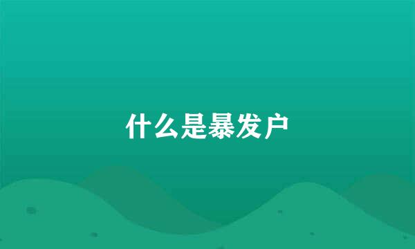 什么是暴发户