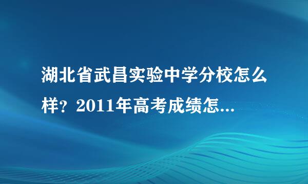 湖北省武昌实验中学分校怎么样？2011年高考成绩怎么样？中考志愿没有填,现在可不可以上这个学校?