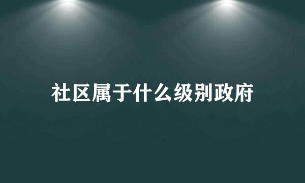 社区属于什么级别政府