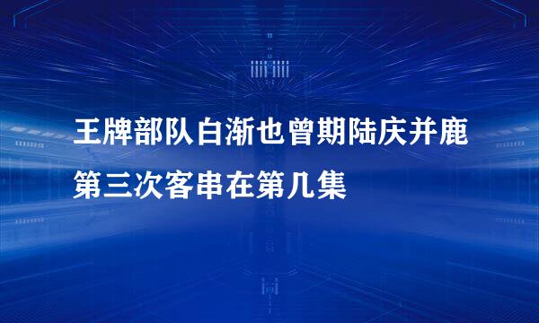 王牌部队白渐也曾期陆庆并鹿第三次客串在第几集