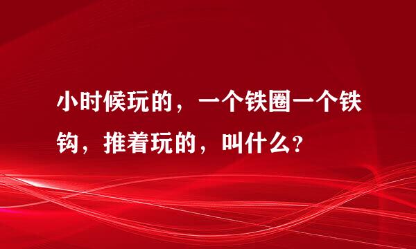 小时候玩的，一个铁圈一个铁钩，推着玩的，叫什么？