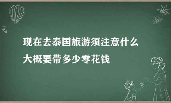 现在去泰国旅游须注意什么 大概要带多少零花钱